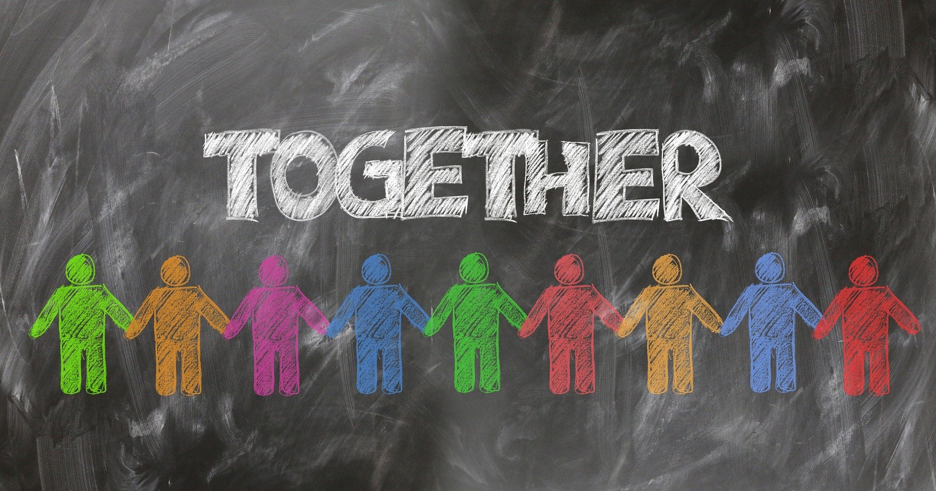 Together - Zeichnung auf Tafel