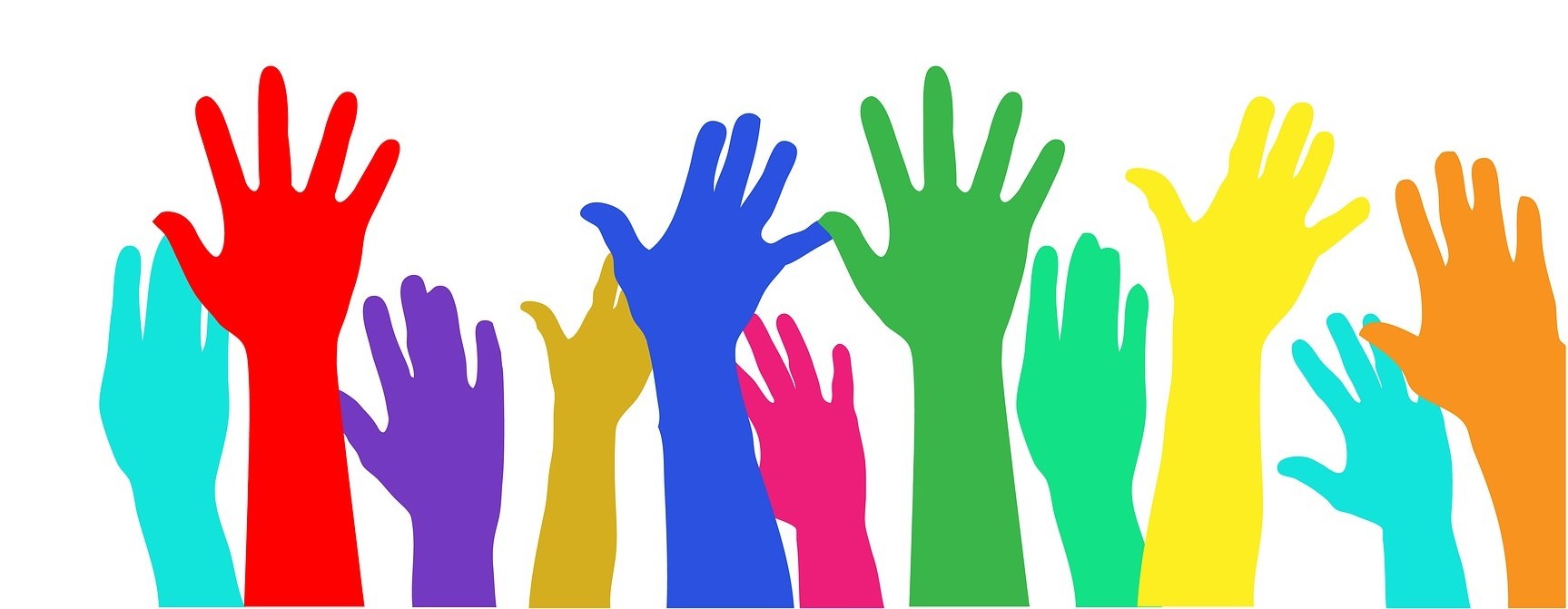 Illustration mit emporgestreckten Händen