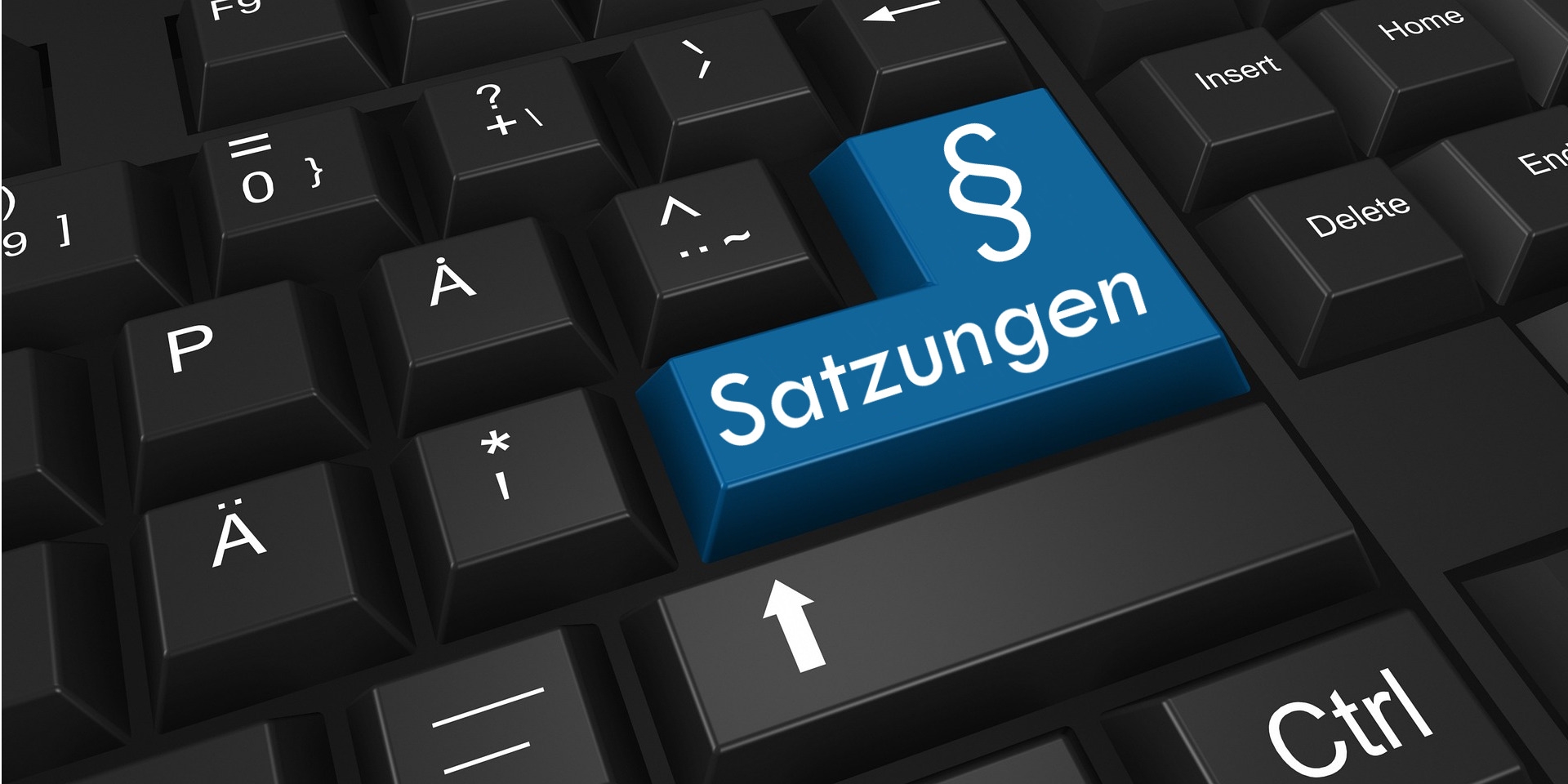 Computertastatur mit Taste "Satzungen"