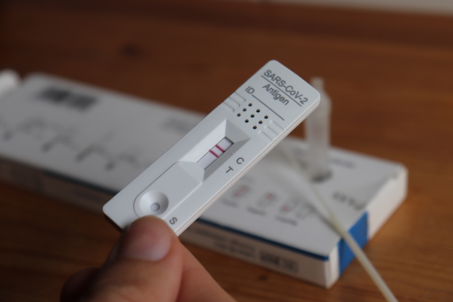 Anzeige eines positiven Testergebnisses