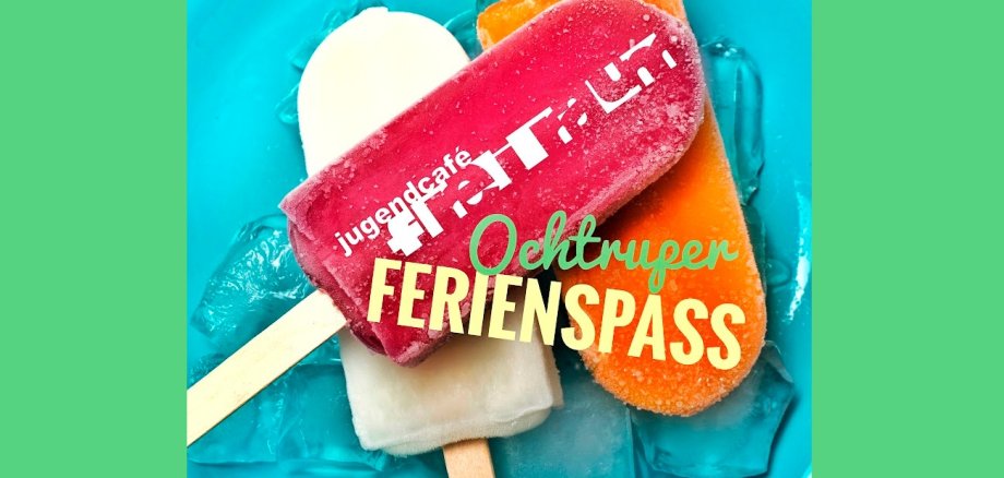 Sie sehen: Das Cover der Ferienspaß-Broschüre mit buntem Stieleis