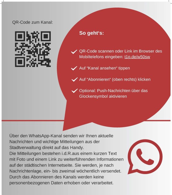 Sie sehen: die Rückseite eines Flyers zum Messengerdienst mit Anleitungen
